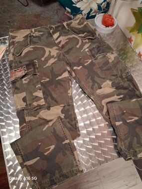 New Denim & Supply Ralph Lauren Men's Camouflage Cargo Pants - Olive Green/Brown